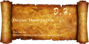 Dezse Henrietta névjegykártya